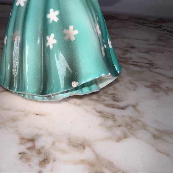RARE Vintage ESD Porcelain Blonde Women Figurine 
Teal Floral Dress MR7922 Japan - Picture 8 of 11